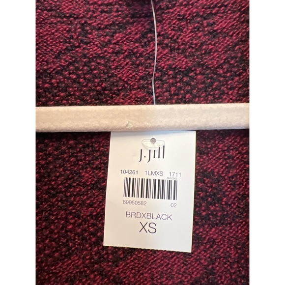 NWT J. Jill Women’s Long Sleeve Floral Pocket Cardigan Sweater Size XS Red Black - Picture 6 of 8